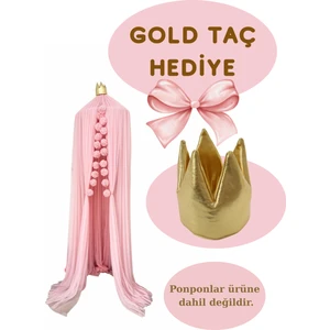 Miniminitoys, Çocuk Odası Tül Cibinlik, Pembe Tül Cibinlik Yoğun Pileli.