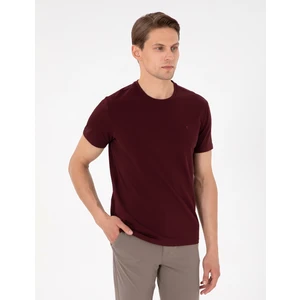 Pierre Cardin Erkek Bordo %100 Pamuk Slim Fit Bisiklet Yaka Basic Tişört 50306980-VR014