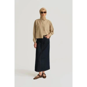 Oversize Gömlek 25YH3667 Taş