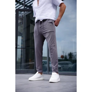 Erkek Antrasit Renk Likralı Kumaş Jogger Pantolon