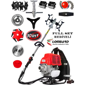 Lombard İtalia L-S 980 Turbo 10 In 1 Sırt Tipi Ot Çim Çalı Biçme Tırpanı Toprak Eşeleme Akrobat Çapa Aparatı