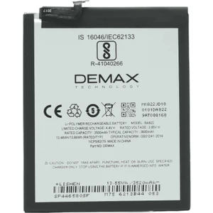 Demax Meizu Note 8 Güçlendirilmiş Batarya BA822
