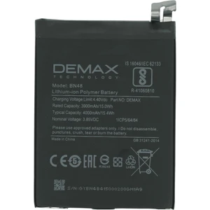 Demax Xiaomi Redmi Note 6 Pro Güçlendirilmiş Batarya BN48