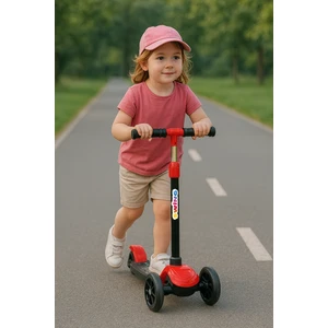 Hak-İş Oyuncak Swing Işıklı 3 Tekerlekli Scooter Kırmızı