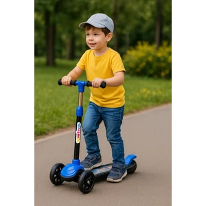 Hak İş Oyuncak Swing Işıklı 3 Tekerlekli Scooter Mavi