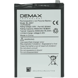Demax Tecno Spark 20C Güçlendirilmiş Batarya BL-49NT