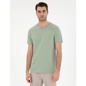 Pierre Cardin Erkek Çağla %100 Pamuk Slim Fit Bisiklet Yaka Basic Tişört 50306980-VR016