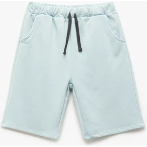 Pamuklu Yan Cepli Beli Bağcıklı Basic Şort