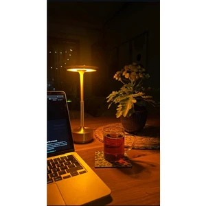CT-8438 Toronto Gold Şarjlı Masa Lambası Aydınlatma Dokunmatik Dimmer 3 Farkli Renk Ayarlı Işık Lamba Ofis Çalışma