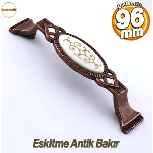 Palmira Mobilya Mutfak Dolabı Çekmece Dolap Kapak Kulpu Kulbu Antik Bakır 96 mm Metal Kulp