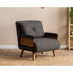 Cosmo Tekli Katlanır Yataklı Koltuk - Keten Koyu Gri