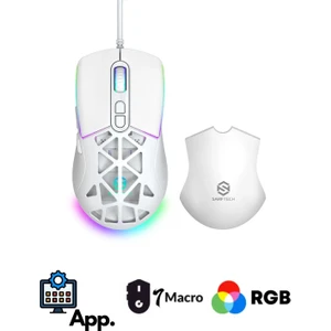 Rgb 7 Tuşlu 12.800DPI Makrolu Yazılım App Destekli Değiştirilebilir Başlıklı Gaming Oyuncu Mouse