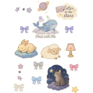 Tatlı Rüyalar Sticker Seti Pastel Çıkartmalar - 3 Sayfa