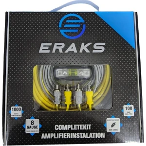 8AWG Amfi Kablo Seti Montaj Kablo Seti 1000W 8 Gauge 100A Anl Sigortalı Rca Bağlantılı
