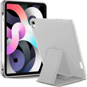 Apple iPad 9. Nesil 10.2 (2021) Yatay ve Dikey Standlı Kalem Şarjına Uygun Güçlü Mıknatıslı V-Stand Kapak A2602 A2604