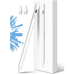 Novstrap Apple iPad Pro 12.9 Inç 2/3/4/5/6 Nesil ile Uyumlu Dokunmatik Tablet Kalemi DZ900 Gen3 Stylus Pencil Avuç Içi Reddi 2 Adet Yedek Uç