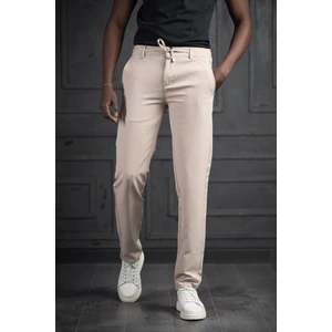 Beli Lastikli ve Iplikli Likralı Slimfit Yazlık Kumaş Jogger Pantolon
