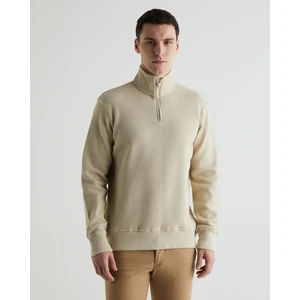 Erkek Bej Regular Fit Yarım Fermuarlı Sweatshirt 2026046.239