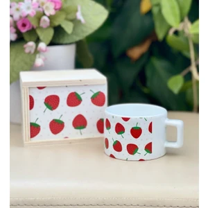 İri Çilek Tasarımlı Kutulu Kupa