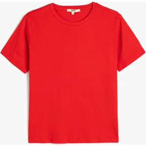 Kısa Kollu Bisiklet Yaka Pamuklu Basic Tişört