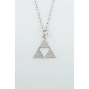 The Legend Of Zelda - Üçgen Gümüş Kaplama Düz Zincir Kolye