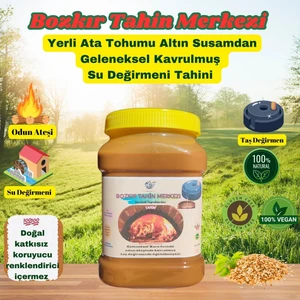 Bozkır Tahin Merkezi Yerli  Ata tuhum Altın Susamı Tahini (kavrulmuş) 930 gr (su değirmeni)
