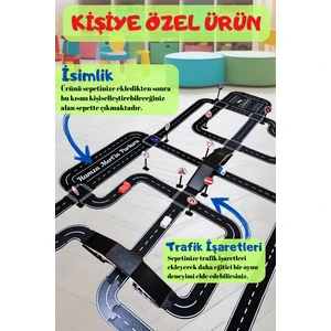 Oyuncak Araba, Araç Parkuru (X-Large) -Eğitici ve Eğlenceli Yol Yapım Ahşap Oyuncak - Otoban Puzzle