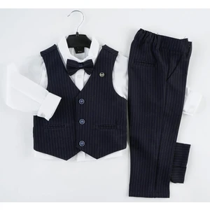 Çizgili 3 Düğme Yelek