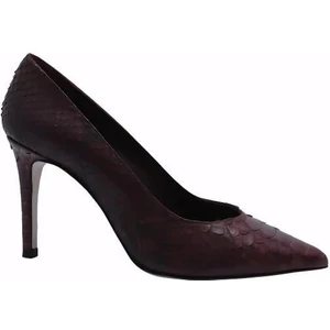 Hakiki Yılan Deri Bordo Ayakkabı Stiletto 4924 84 Yln