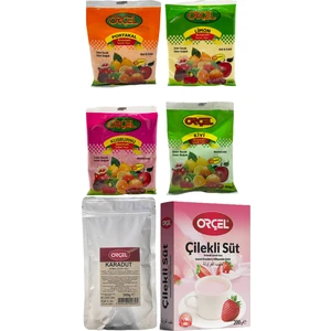 Çilekli Süt +Kivi +Karadut +Portakal +Limon +Kuşburnu Toz İçecek Seti Oralet Karışık Paket 6 Adet