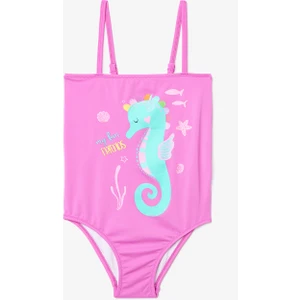 Pembe Kız Çocuk Sweet Seahorse Straplez Mayo