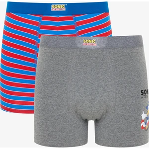 Erkek Pamuklu Lic-Sonic 2li Çok Renkli Boxer Külot