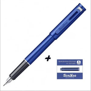 Punto Özel Kutu Dolma Kalem  Mavi  & Scrikss 6'lı Mavi Kartuş Seti