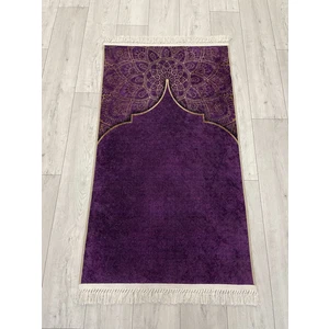 Seccade Saçaklı (Lateks Taban) 75 x 125 Ebat Mor
