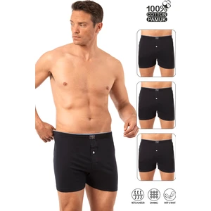 Özkan Underwear Özkan 0041 3'lü Paket Erkek %100 Pamuklu Şardonlu Klasik Rahat Kesim Havlu Bel Süprem Penye Boxer
