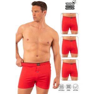 Özkan Underwear Özkan 0041 3'lü Paket Erkek %100 Pamuklu Şardonlu Klasik Rahat Kesim Havlu Bel Süprem Penye Boxer