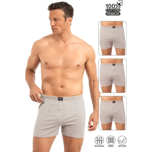 Özkan Underwear Özkan 0041 3'lü Paket Erkek %100 Pamuklu Şardonlu Klasik Rahat Kesim Havlu Bel Süprem Penye Boxer