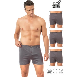 Özkan Underwear Özkan 0041 3'lü Paket Erkek %100 Pamuklu Şardonlu Klasik Rahat Kesim Havlu Bel Süprem Penye Boxer