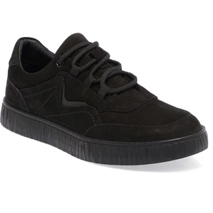 Siyah Hakiki Nubuk Deri Erkek Sneaker - E24I1AY56900-A64