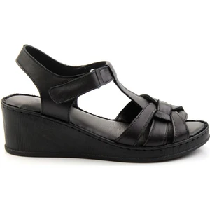 Siyah Leather Kadın Sandalet K05552000503