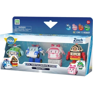 Robocar Poli Dönüşebilen Kasabanın Kurtarma Araçları 4’lü Oyuncak Seti – Mini Araçtan Robota 5 cm