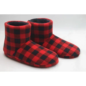 Polar Ekose Baskılı, Içi Peluş, Kalın ve Kaydırmaz Taban Erkek Ev Pandufu Botu