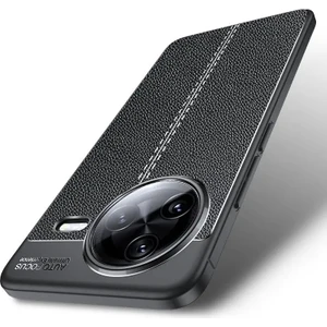 M.TK Moveteck Xiaomi Poco F7 Pro Kılıf Kamera Çevresi Korumalı Deri Görünümlü Dikiş Desenli Koruyucu Niss Kapak