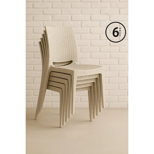 6 Adet Rattan Cappucino Sandalye / Balkon-Bahçe-Teras