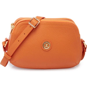 Turuncu Hakiki Deri Kadın Çapraz Askılı Çanta - S25Y1BC78865-J35