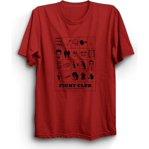 Fight Club, Dövüş Kulübü, Mix Poster, Unisex %100 Pamuk Tişört