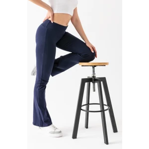 Kadın Lacivert Marka Muadil Penye Örme Esnek Likralı Ispanyol Paça Tayt
