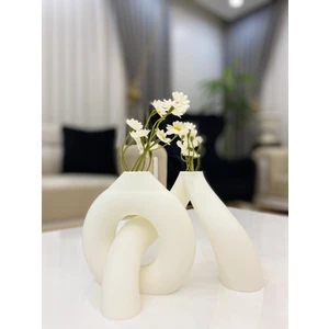 Ikili Iç Içe Geçen Bohem Tarz Vazo (Çiçekler dahil değildir. )