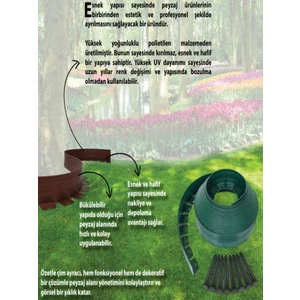 Çim Ayırıcı 25 M Kahverengi Yüksek Kalite Çim Sınırlayıcı Çim Ayracı Çim Ayırıcı 25MT Sabitleyicili