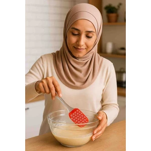 Silikon Desenli Spatula Yanmaz Yapışmaz
